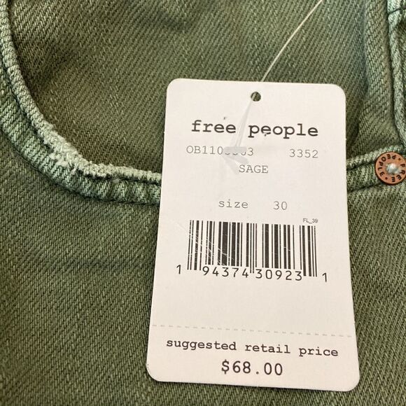 Free people shorts Sz 30 NWT Sage color High Raise - Picture 6 of 9